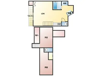 ABCビル(2LDK/3階)の間取り写真