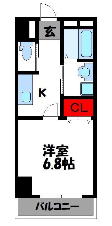 SKハイニックス(1K/2階)の間取り写真