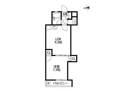 シャレー祐天寺カワベ第7(1LDK/3階)の間取り写真