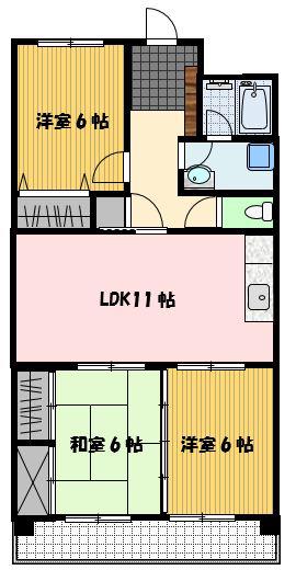 エクセレンス下屋敷II(3LDK/4階)の間取り写真