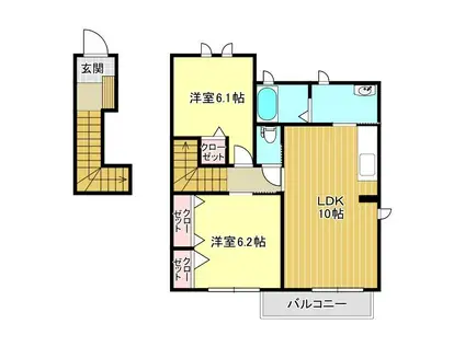 シャーメゾン中央公園A(2LDK/2階)の間取り写真