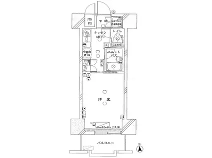 ルーブル大井町弐番館(1K/12階)の間取り写真