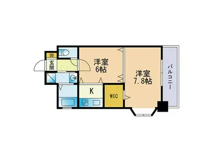 ステイツ 博多駅(1DK/3階)の間取り写真