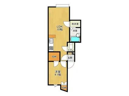 YAE500(1LDK/2階)の間取り写真