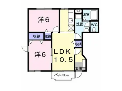 ブライズベールI(2LDK/1階)の間取り写真