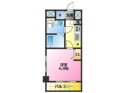 ガーラ・ステージ武蔵小杉(1K/4階)の間取り写真