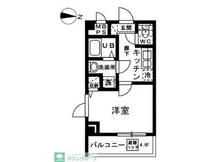 DELIGHT HOOM(1K/1階)の間取り写真