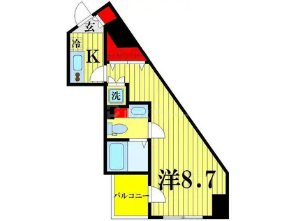 レガスタ東向島(1K/8階)の間取り写真