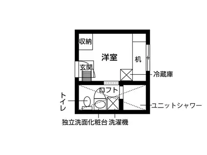 中央ラインハウス小金井(ワンルーム/1階)の間取り写真
