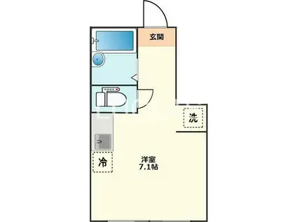 クレストウッド(ワンルーム/1階)の間取り写真