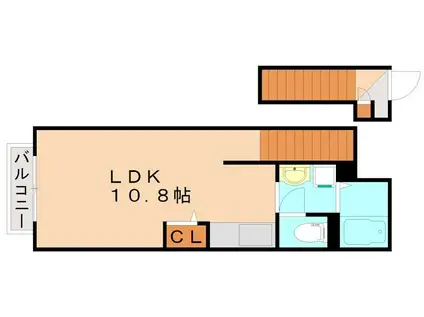 グレイスハイツB棟(ワンルーム/2階)の間取り写真