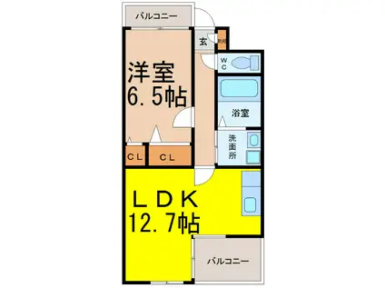 CASA KS(1LDK/1階)の間取り写真