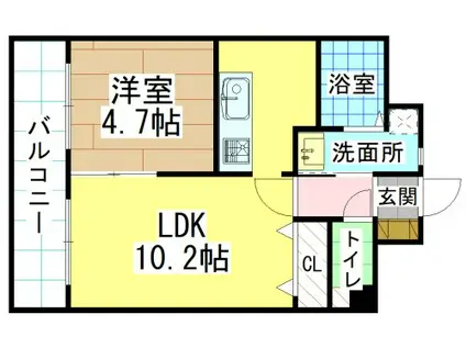 T-FLAT58(1LDK/5階)の間取り写真