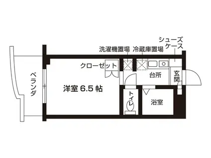 ソシアプラザ西千葉(1K/3階)の間取り写真