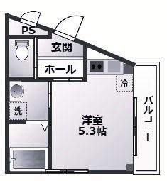 サンマリン名谷(ワンルーム/3階)の間取り写真