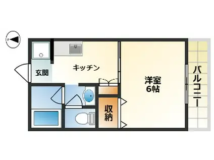 美沢コーポ(1K/2階)の間取り写真