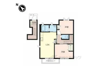 サニーフラット1(2LDK/2階)の間取り写真