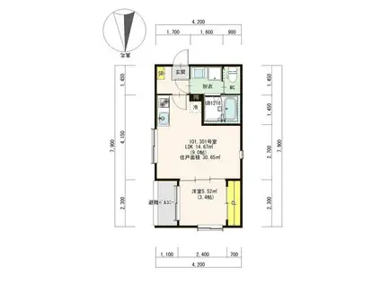 ENXIA(1LDK/3階)の間取り写真