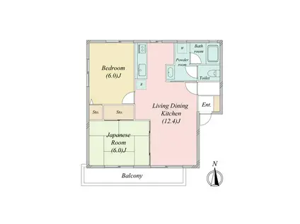 クレストAOBA(2LDK/2階)の間取り写真