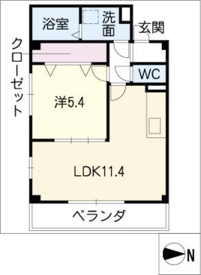 COQ GASSEAU(1LDK/2階)の間取り写真
