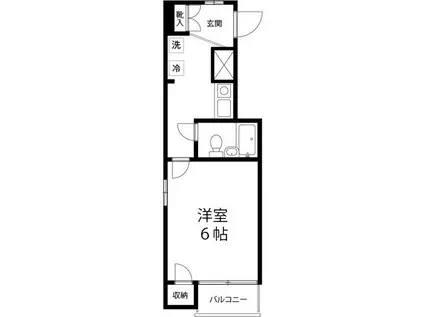 アルジャンテシャルム(1K/2階)の間取り写真