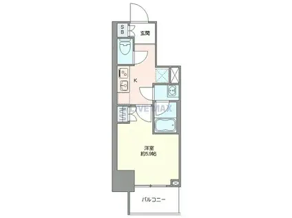 オープンブルーム川口並木(1K/11階)の間取り写真