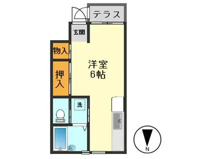 カリア-CAREER-(ワンルーム/1階)の間取り写真