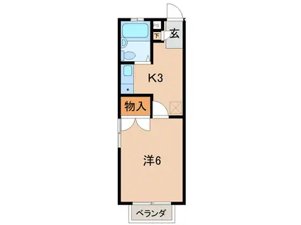 MIKOTO XIII(1K/1階)の間取り写真