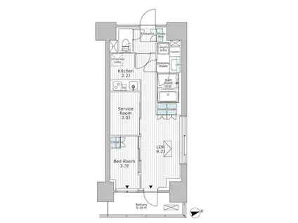 パークアクシス市川(1SLDK/8階)の間取り写真