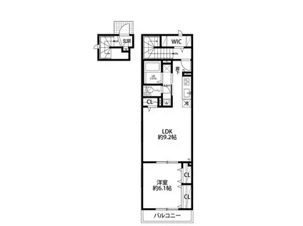 アムール橘(1LDK/2階)の間取り写真