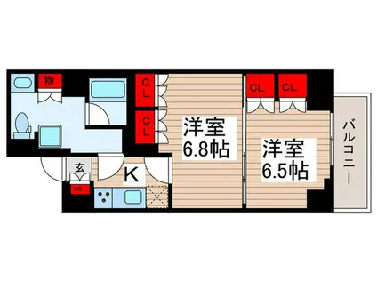 セジョリ墨田イーストIII(2K/3階)の間取り写真