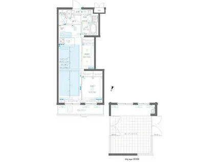 ZOOM蒲田イースト(2LDK/1階)の間取り写真