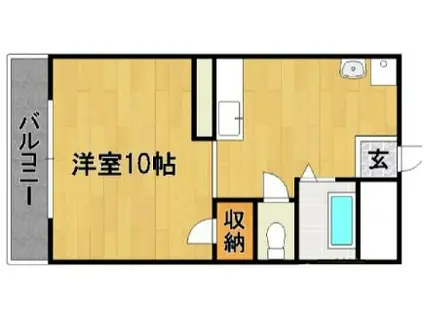 コスモハイツIII(1DK/1階)の間取り写真