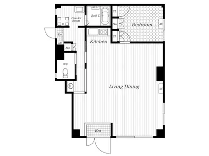 オーシャンハイツ(1LDK/1階)の間取り写真