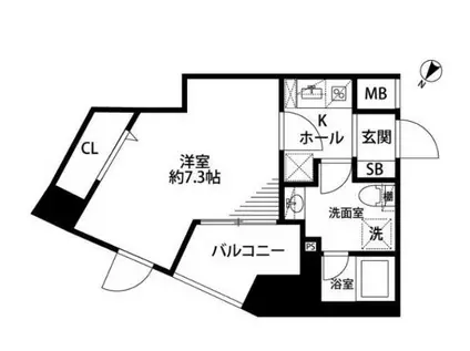 アクサス場(1K/11階)の間取り写真