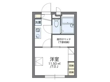シャルマン(1K/1階)の間取り写真