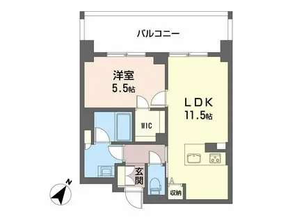 リビエラ グラン 新梅田(1LDK/9階)の間取り写真