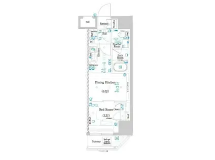 ラフィスタお花茶屋(1DK/2階)の間取り写真