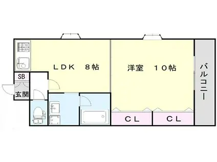 グレースコート(1K/2階)の間取り写真