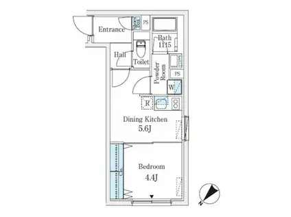 クレアテイフ学芸大学(1DK/2階)の間取り写真