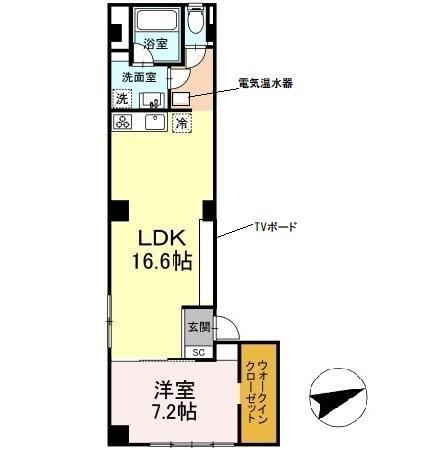リーベルコートII(1LDK/2階)の間取り写真