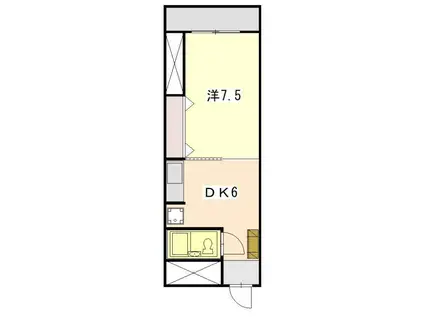 石島城山マンション(1DK/3階)の間取り写真