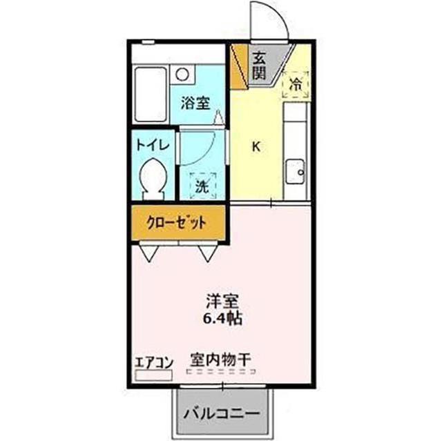 セジュール久津見(1K/2階)の間取り写真