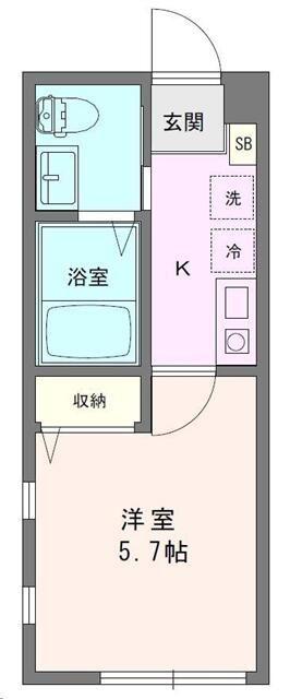 Wレジデンス横浜東白楽(1K/1階)の間取り写真