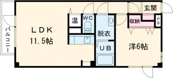 街区117(1LDK/2階)の間取り写真