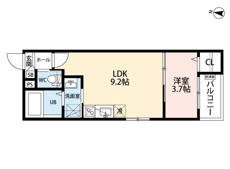 CRASTINE弥次ヱ町4丁目A棟(1LDK/3階)の間取り写真