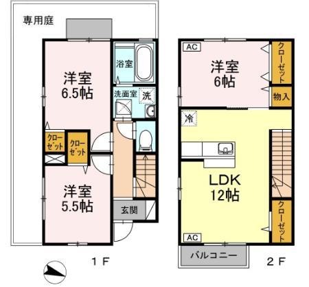 エル・グランドゥール・シャタン(3LDK/1階)の間取り写真