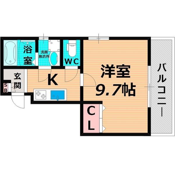 スタークレスト(1K/9階)の間取り写真