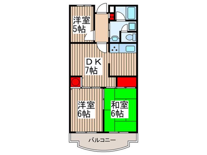 メゾン・ラブニ-ル(3DK/3階)の間取り写真