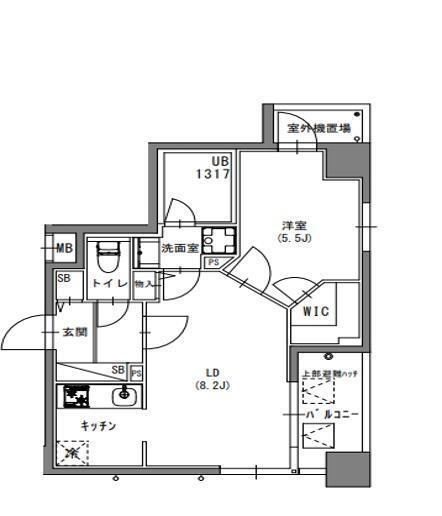S-RESIDENCE押上BLOSSOM(1LDK/7階)の間取り写真